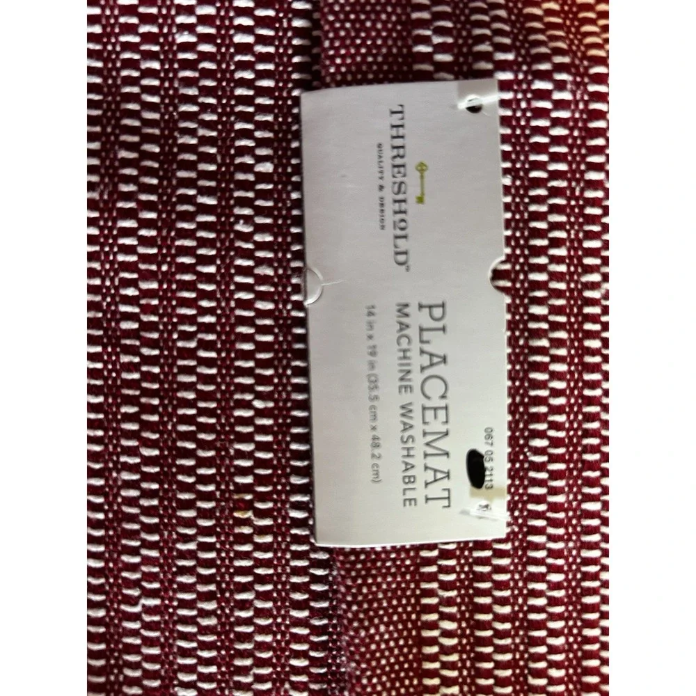 Threshold new with  tags red placemats se of four stripes deep red